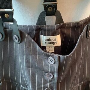 Unique Vintage Gray Pinstripe Jumpsuit